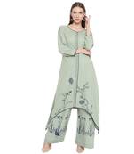 Grey printed rayon kurtas-and-kurtis