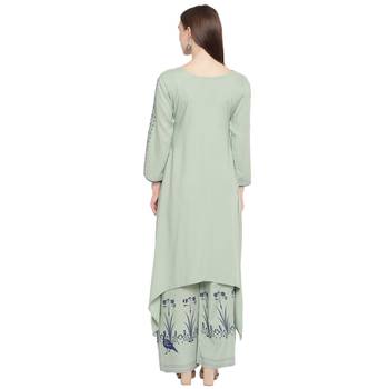 Grey printed rayon kurtas-and-kurtis 2