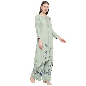 Grey printed rayon kurtas-and-kurtis 3