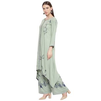 Grey printed rayon kurtas-and-kurtis 4
