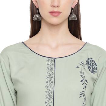Grey printed rayon kurtas-and-kurtis 5