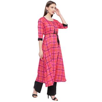 Pink printed rayon kurtas-and-kurtis 3