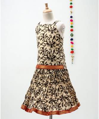 grey and black cotton printed lehenga choli 2