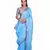 Handcrafted Blue Linen saree with Silver zari border