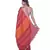 Handcrafted Dark Red Linen saree with Silver zari border