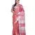 Handcrafted Rust Orange Shade Tissue Linen saree with silver Zari border