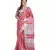 Handcrafted Rust Orange Shade Tissue Linen saree with silver Zari border