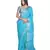Handcrafted Blue Linen saree with Silver zari border
