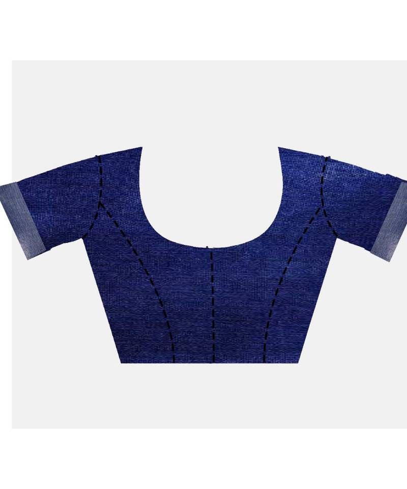 Handcrafted Pink Linen saree with Silver zari border