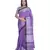 Handcrafted Purple Linen saree with Broad Silver zari border