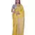 Handcrafted Yellow Linen saree with zari Checkered pattern