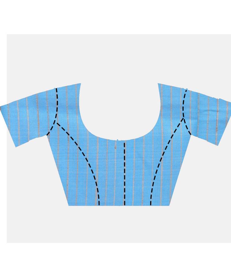 Handcrafted Tussar Ghicha Silk with Blue Shade in Pallu