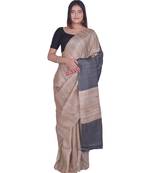 Handcrafted Tussar Ghicha Silk Saree