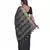 Handcrafted  Black Linen saree with golden zari border