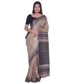 Handcrafted Tussar Ghicha Silk Saree