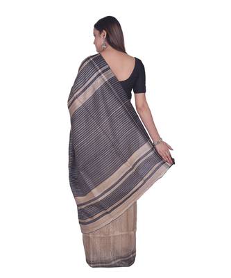 Handcrafted Tussar Ghicha Silk Saree 3