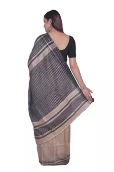 Handcrafted Tussar Ghicha Silk Saree