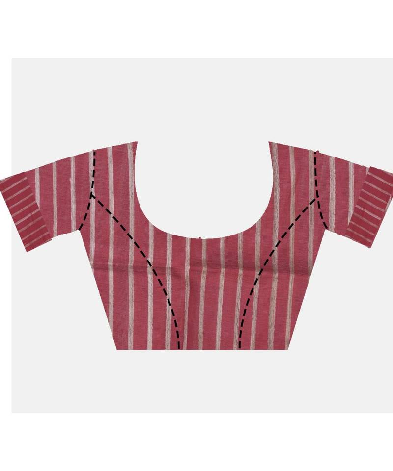 Handcrafted Tussar Ghicha Silk with Red Border