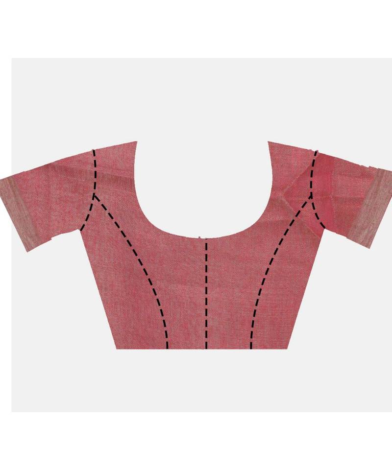 Handcrafted Carrot Golden shade Tissue Linen saree