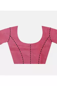 Handcrafted Pink shade Linen saree with Golden Zari Border