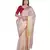 Handcrafted Cream Linen Saree with Golden Zari Border