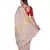 Handcrafted Cream Linen Saree with Golden Zari Border