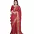 Handcrafted Red shade Linen saree with Checkered Zari Pattern