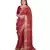 Handcrafted Red shade Linen saree with Checkered Zari Pattern