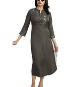 Grey printed Crepe kurti