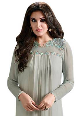Grey printed Georgette kurti 2