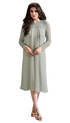 Grey printed Georgette kurti 4