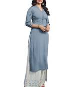 Grey printed cotton kurti