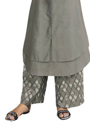 Grey printed Art Silk kurti 3