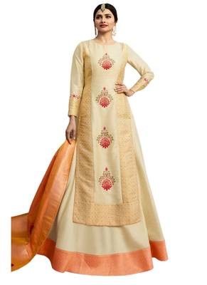 Beige printed Art Silk kurti 1