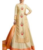 Beige printed Art Silk kurti