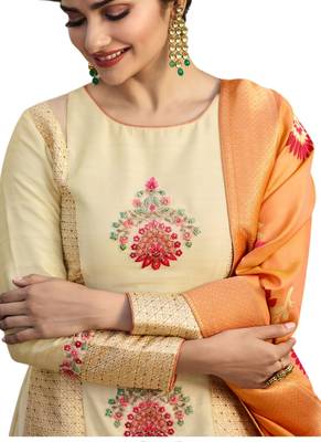 Beige printed Art Silk kurti 2
