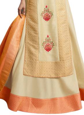Beige printed Art Silk kurti 3