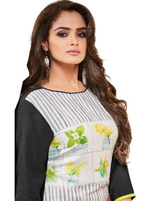 Grey printed Crepe kurti 2