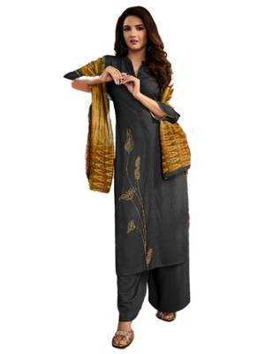 Grey printed Crepe kurti 1