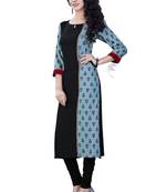 Grey printed cotton kurti