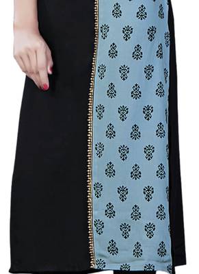 Grey printed cotton kurti 3