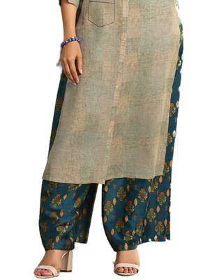 Grey printed cotton kurti 3