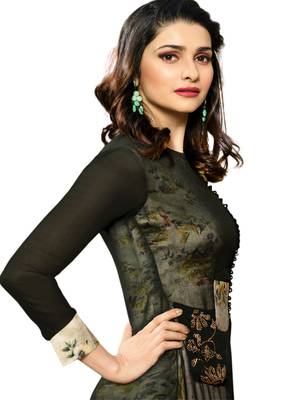 Grey printed Crepe kurti 2