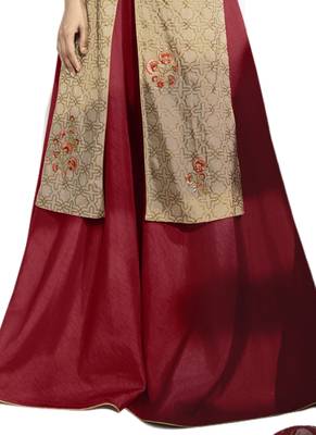 Beige printed Art Silk kurti 3