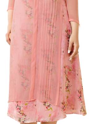 Pink printed Georgette kurti 3