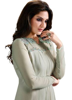 Grey printed Georgette kurti 2