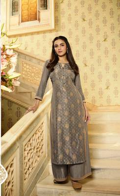Grey printed dupion kurti 4