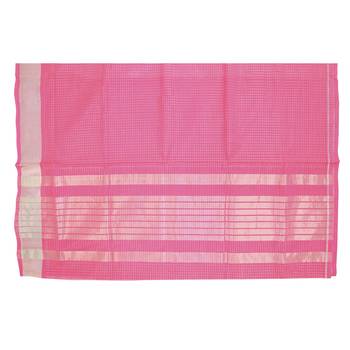 Pink hand woven andhra pradesh handloom saree with blouse 4