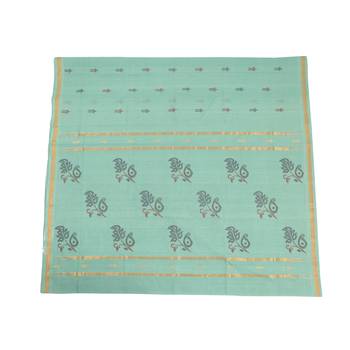 Sea green hand woven andhra pradesh handloom saree with blouse 4