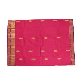Pink hand woven andhra pradesh handloom saree with blouse 4